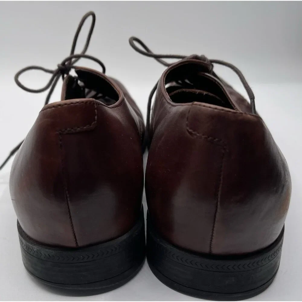 COLE HAAN Mens Casual Dress Shoes Fine Brown Leather Lace Up Oxfords Size 11 1/2